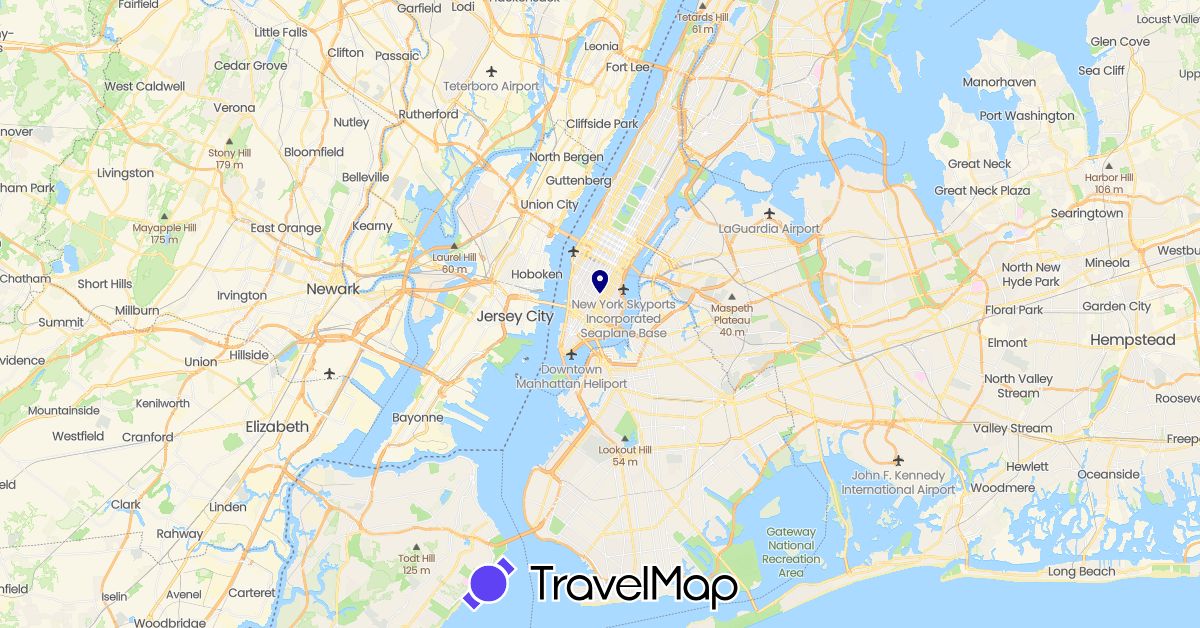 TravelMap itinerary: driving in United States (North America)