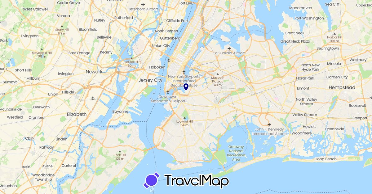 TravelMap itinerary: driving in United States (North America)